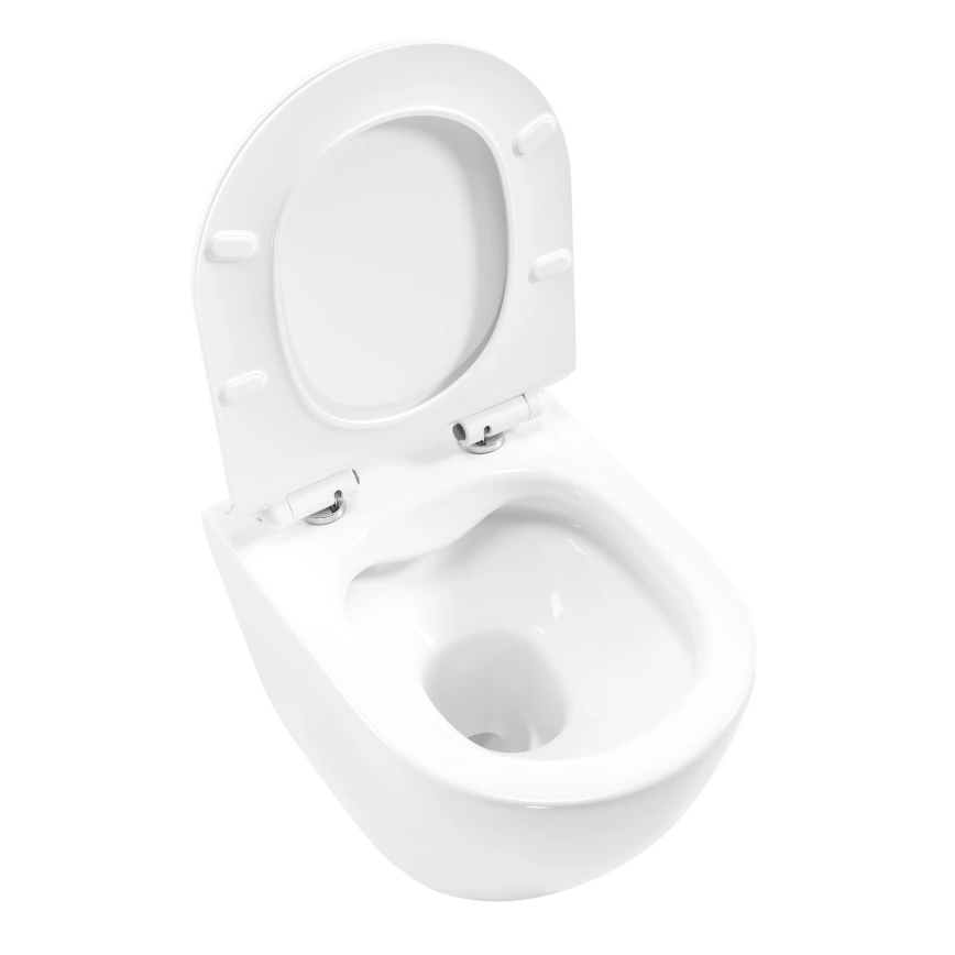 REA-C1400 - WC suspendat CARTER RIMLESS cu capac ceramică/albă