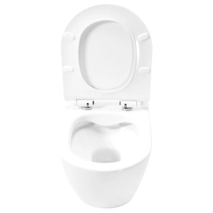 REA-C1400 - WC suspendat CARTER RIMLESS cu capac ceramică/albă