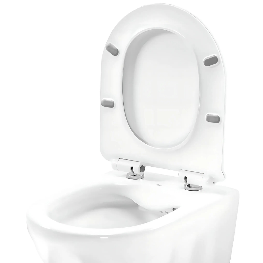 REA-C1652 - Toaletă suspendată GUSTAVO RIMLESS cu capac, ceramică/albă