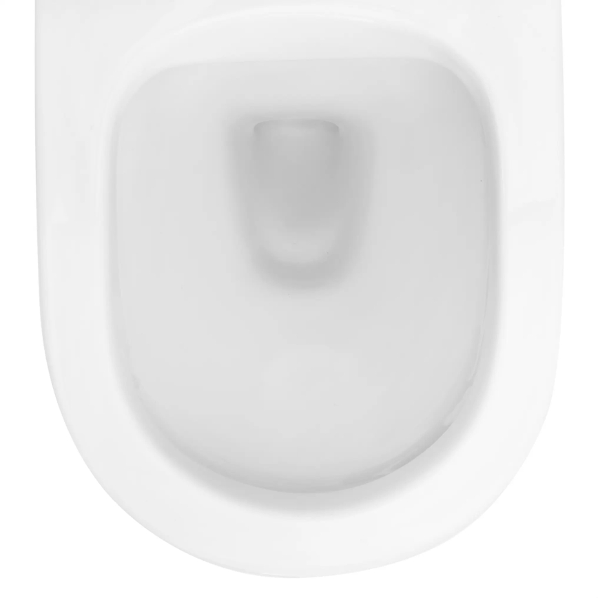 REA-C2760 - Vas WC suspendat CARLO FLAT MINI RIMLESS cu capac, ceramică, alb lucios