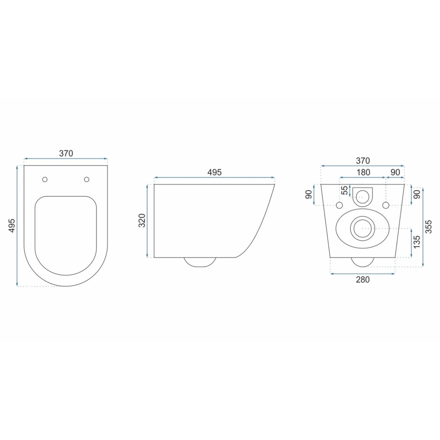 REA-C5500 - Vas WC suspendat cu capac CARLO MINI TORNADO RIMLESS, ceramică/crem