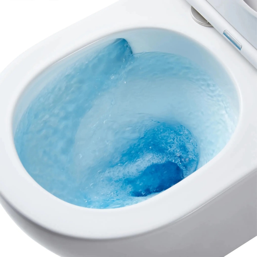 REA-C6390 - Vas WC suspendat cu capac CARTER TORNADO RIMLESS, ceramică/imitație de piatră
