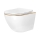 REA-C6806 - Vas WC suspendat CARLO MINI TORNADO Rimless cu capac, ceramică/alb/auriu