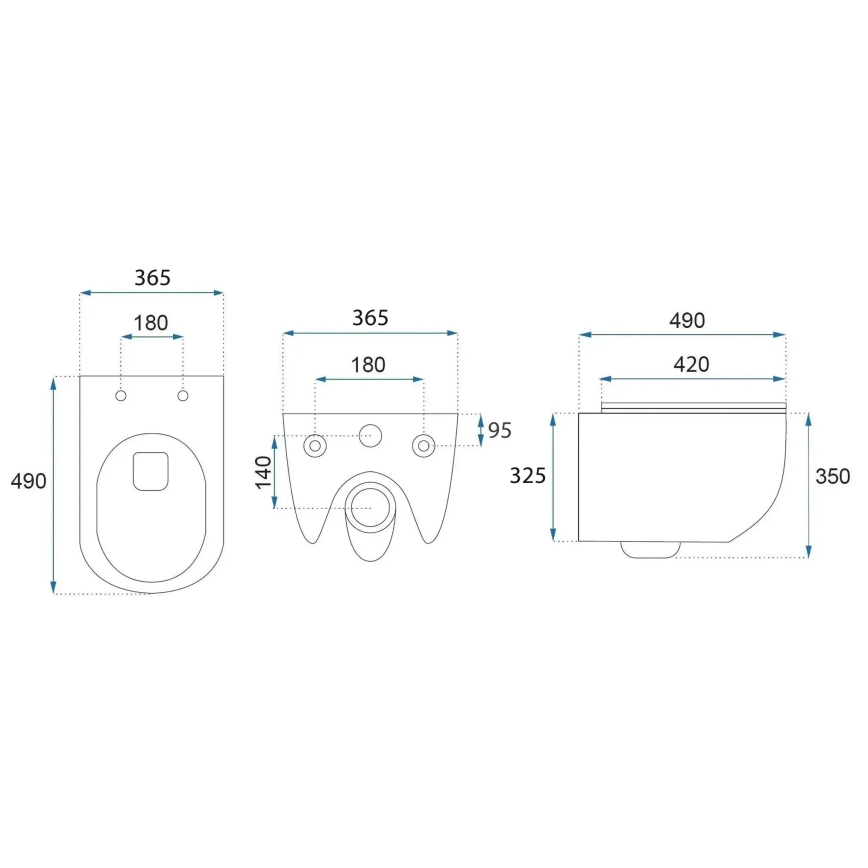 REA-C6806 - Vas WC suspendat CARLO MINI TORNADO Rimless cu capac, ceramică/alb/auriu