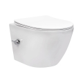 REA-C9701 - Vas WC suspendat CARLO LUX, ceramică/albă, cu duș bideu și capac WC