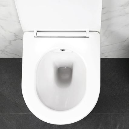 REA-C9701 - Vas WC suspendat CARLO LUX, ceramică/albă, cu duș bideu și capac WC