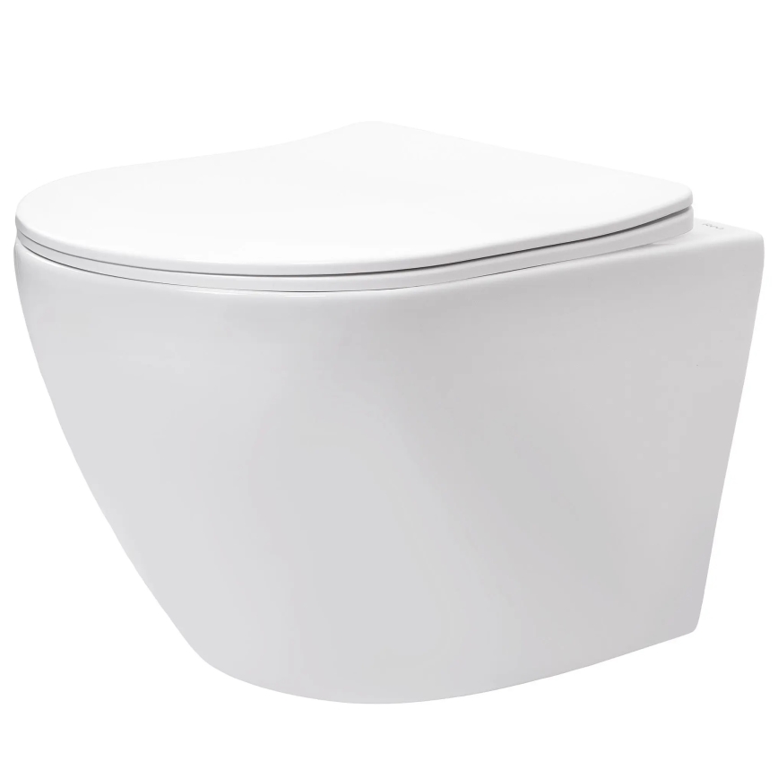 REA-C9701 - Vas WC suspendat CARLO LUX, ceramică/albă, cu duș bideu și capac WC