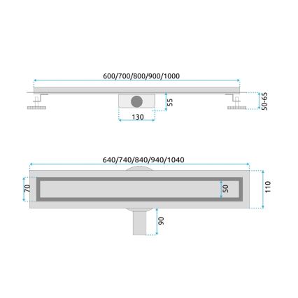 REA-G2703 - Rigolă de scurgere NEOX PRO, 80 cm, oțel inoxidabil, auriu periat