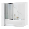 REA-K7390 - Paravan pentru cadă LAGOS 140x80 cm negru/transparent