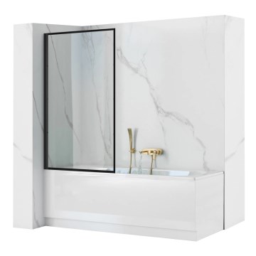 REA-K7632 - Paravan mobil pentru cadă LAGOS 140x70 cm negru/transparent