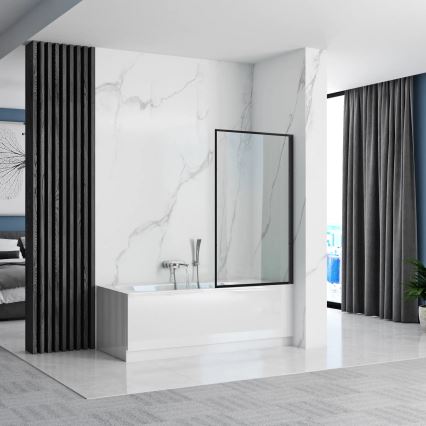 REA-K7632 - Paravan mobil pentru cadă LAGOS 140x70 cm negru/transparent