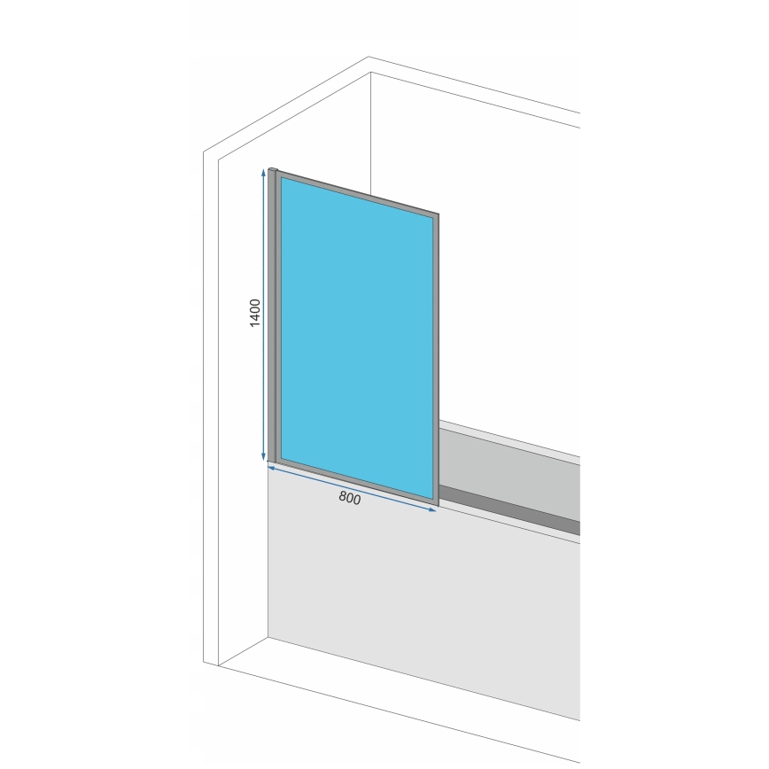 REA-K7633 - Paravan mobil pentru cadă LAGOS 140x80 cm negru/transparent