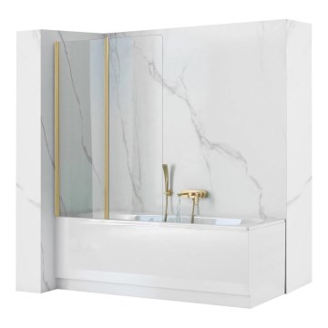 REA-K9777 - Paravan pliabil pentru cadă AGAT 140x100 cm, auriu periat/transparent