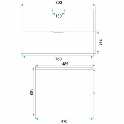 REA-M0409 - Dulap suspendat de baie sub lavoar MONO 80x48,5 cm bej