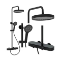 REA-P0360 - Set de duș cu baterie CREO, negru mat