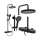REA-P0360 - Set de duș cu baterie CREO, negru mat