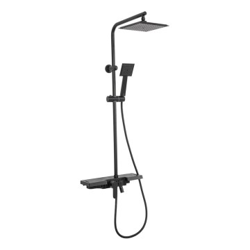 REA-P0636 - Set de duș BRAVO cu baterie, negru mat