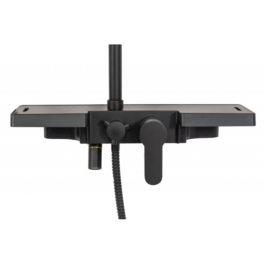 REA-P0636 - Set de duș BRAVO cu baterie, negru mat