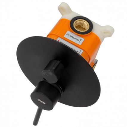 REA-P4100 - Set de duș LUNGO cu baterie încastrată, negru