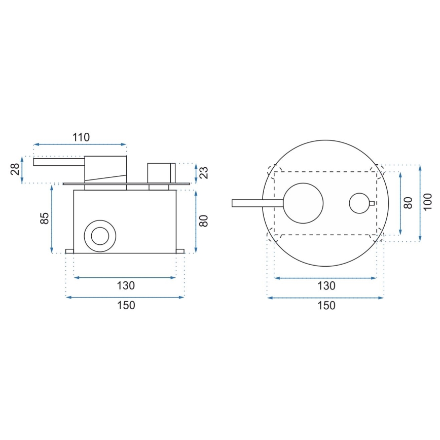 REA-P4100 - Set de duș LUNGO cu baterie încastrată, negru