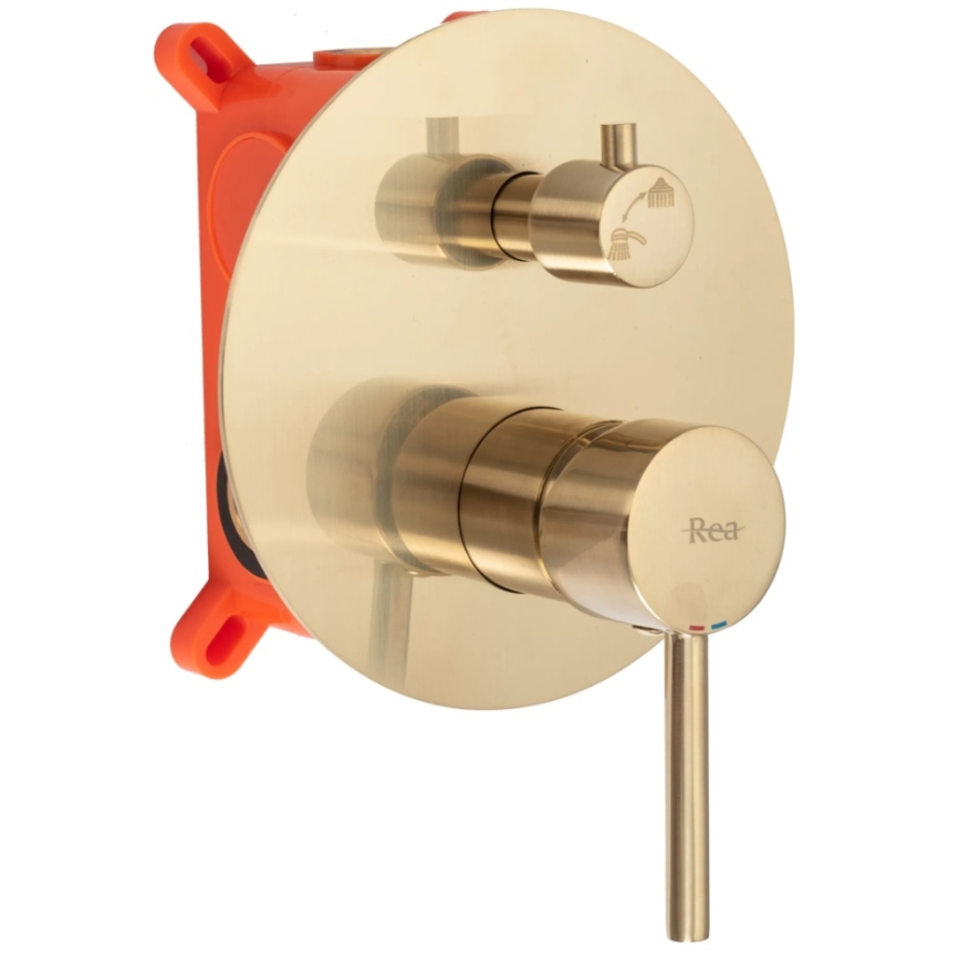 REA-P4160 - Set de duș LUNGO cu baterie încastrată, finisaj auriu periat