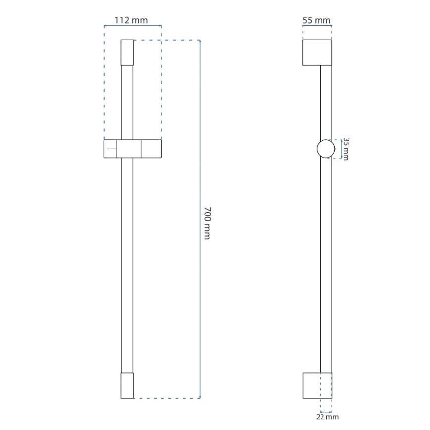 REA-P5981 - Suport pentru duş manual, 70 cm, auriu