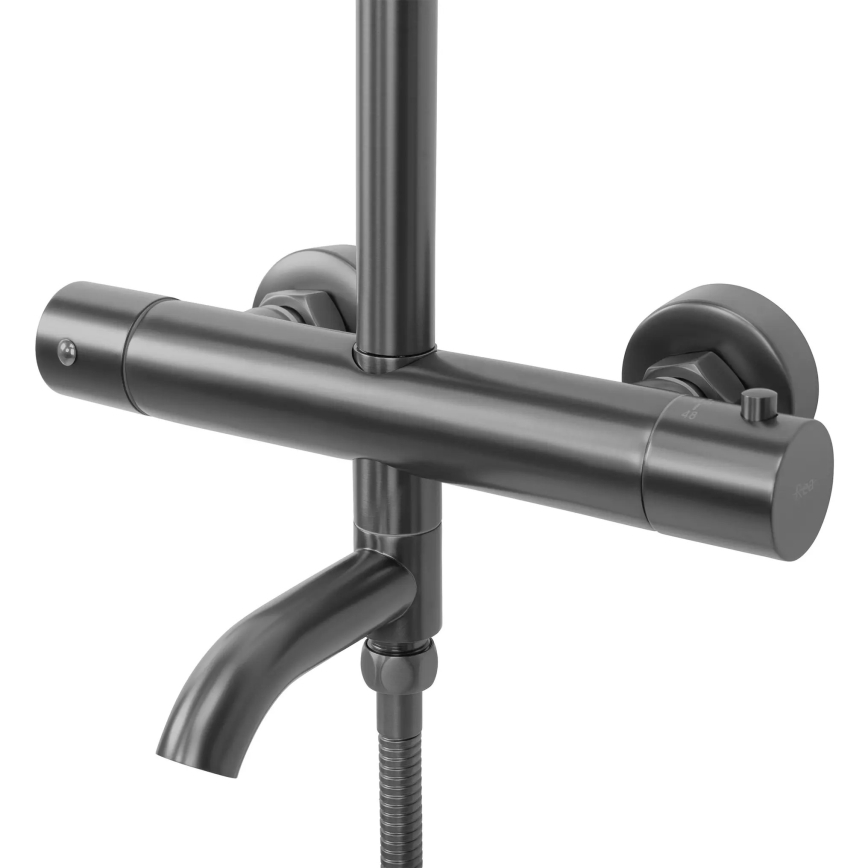 REA-P6386 - Set de duș cu baterie termostatică LUNGO titan