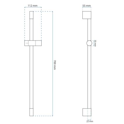 REA-P6500 - Suport pentru para de duș, 70 cm, auriu periat