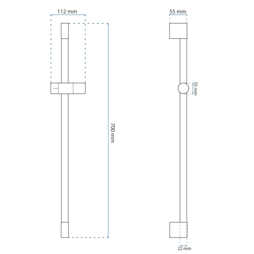 REA-P6500 - Suport pentru para de duș, 70 cm, auriu periat
