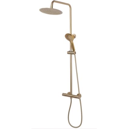 REA-P6602 - Set de duș VINCENT cu baterie termostatică, finisaj auriu periat