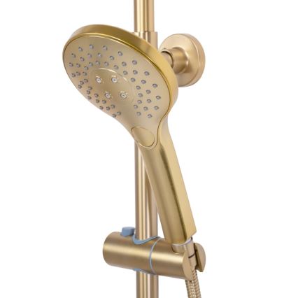 REA-P6602 - Set de duș VINCENT cu baterie termostatică, finisaj auriu periat
