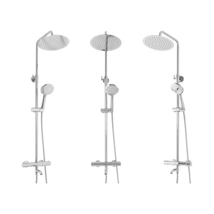 REA-P6607 - Set de duș LUNGO cu baterie termostatică, crom lucios