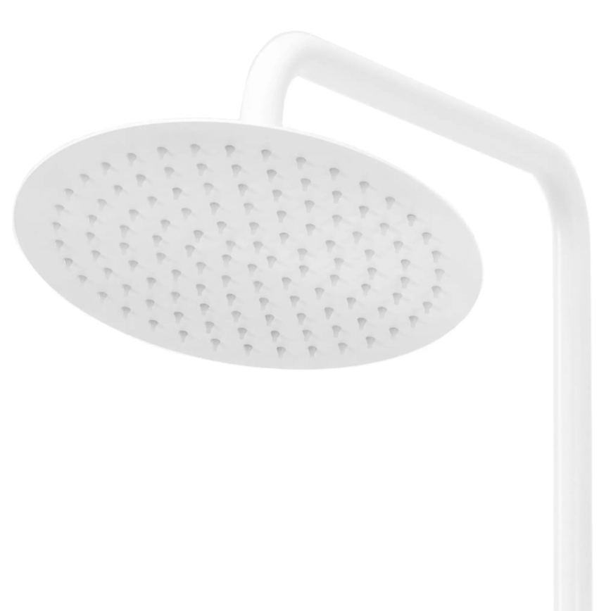 REA-P6608 - Set de duș cu baterie termostatică LUNGO, alb mat