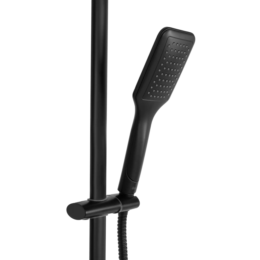 REA-P7101 - Set de duș cu baterie termostatică TOM, negru mat