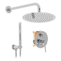 REA-P8007 - Set de duș LUNGO cu baterie încastrată, crom lucios