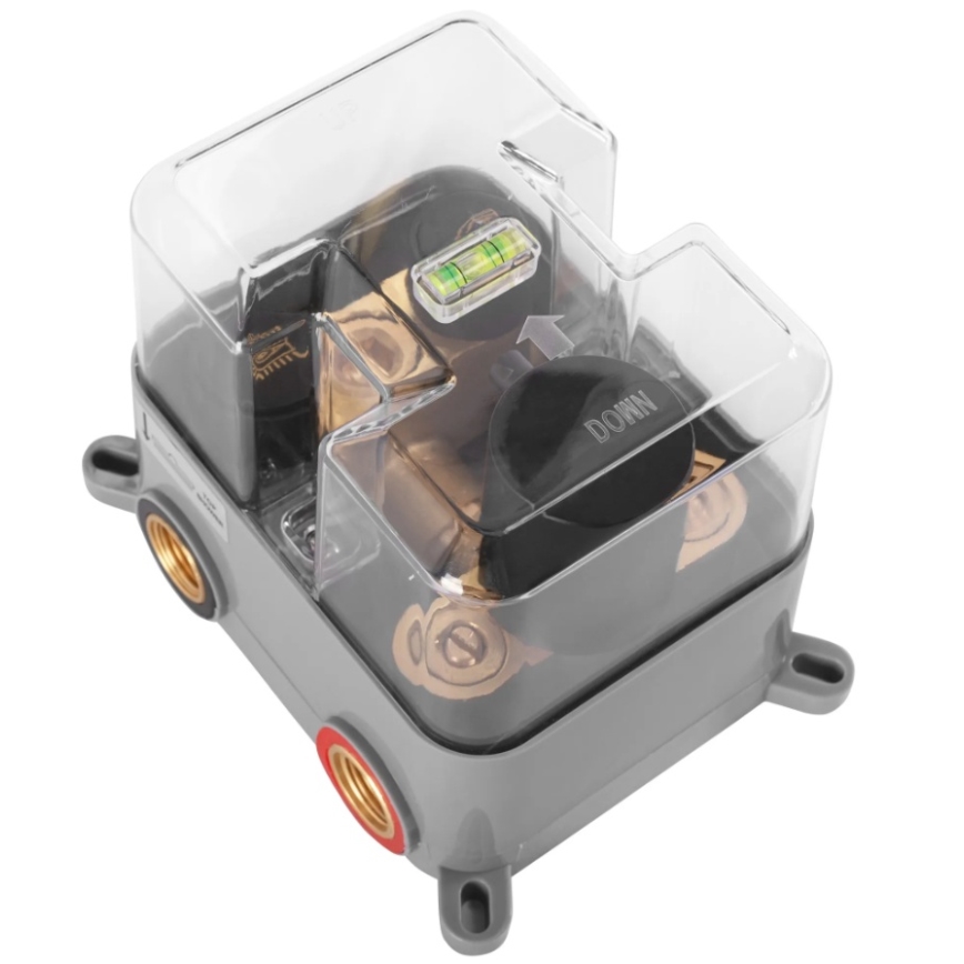 REA-P8551 - Set de duș LUNGO cu baterie termostatică încastrată, finisaj auriu periat