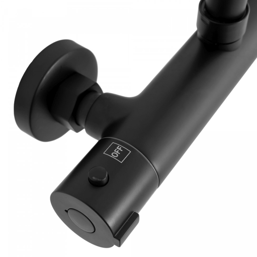 REA-P8804 - Set de duș BLISS cu baterie termostatică, negru mat