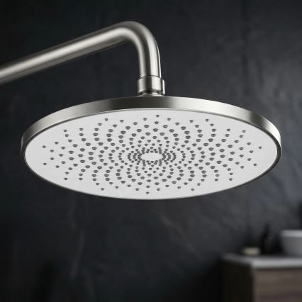REA-P9498 - Set de duș RIVO cu baterie, din oțel periat
