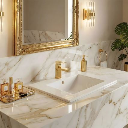 REA-U0040 - Lavoar încastrat DAFNE, 46,5 x 76 cm, ceramică, alb lucios