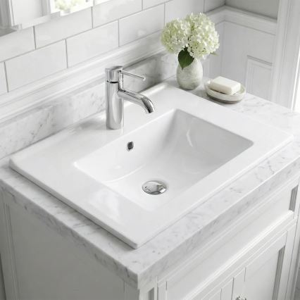 REA-U0190 - Lavoar încastrat DAFNE 46,5x72 cm ceramică/alb lucios