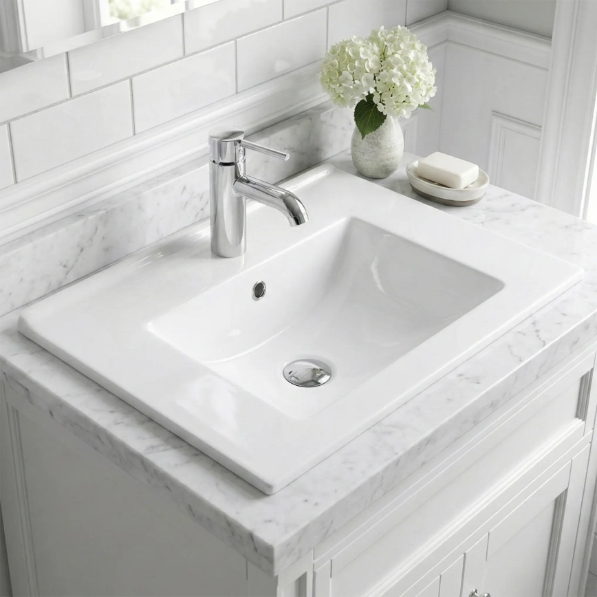 REA-U0190 - Lavoar încastrat DAFNE 46,5x72 cm ceramică/alb lucios