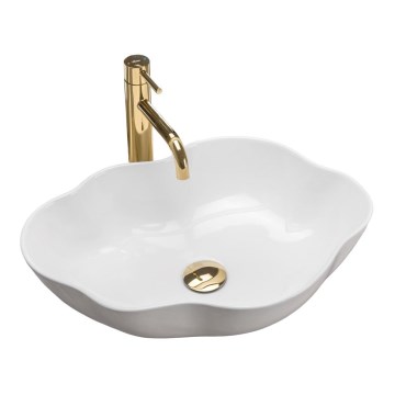 REA-U0265 - Lavoar PEARL pentru blat 38x50,5 cm ceramică/alb lucios
