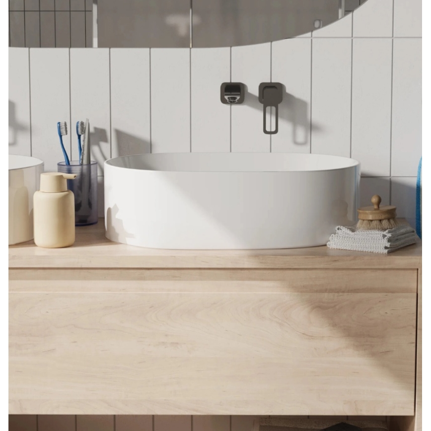 REA-U0600 - Lavoar pentru blat ALMA 36x57 cm ceramică/alb lucios