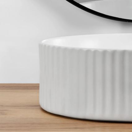 REA-U0601 - Lavoar pentru blat DELIA, 36 cm, alb lucios/imitație de piatră