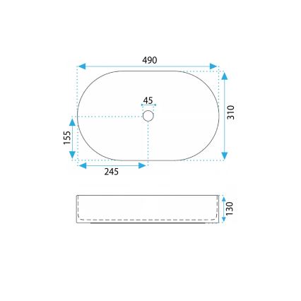 REA-U0603 - Lavoar de blat VANDA 31x49 cm ceramică/alb lucios