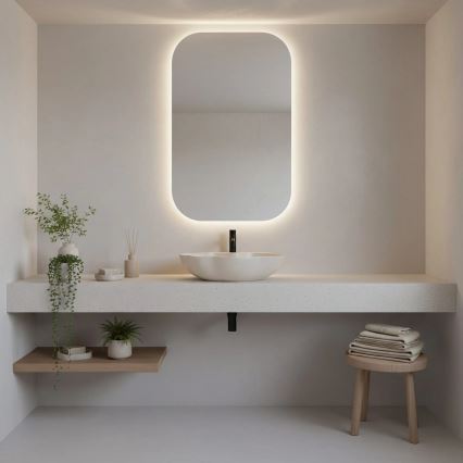 REA-U0617 - Lavoar pentru blat PEARL 38x50,5 cm ceramică/bej/imitație de piatră