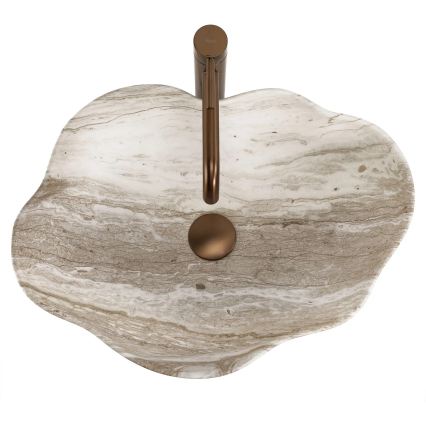 REA-U0618 - Lavoar PEARL pentru blat 38x50,5 cm ceramică/bej/imitație de piatră