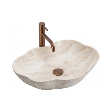 REA-U0619 - Lavoar pentru blat PEARL 38x50,5 cm ceramică/bej