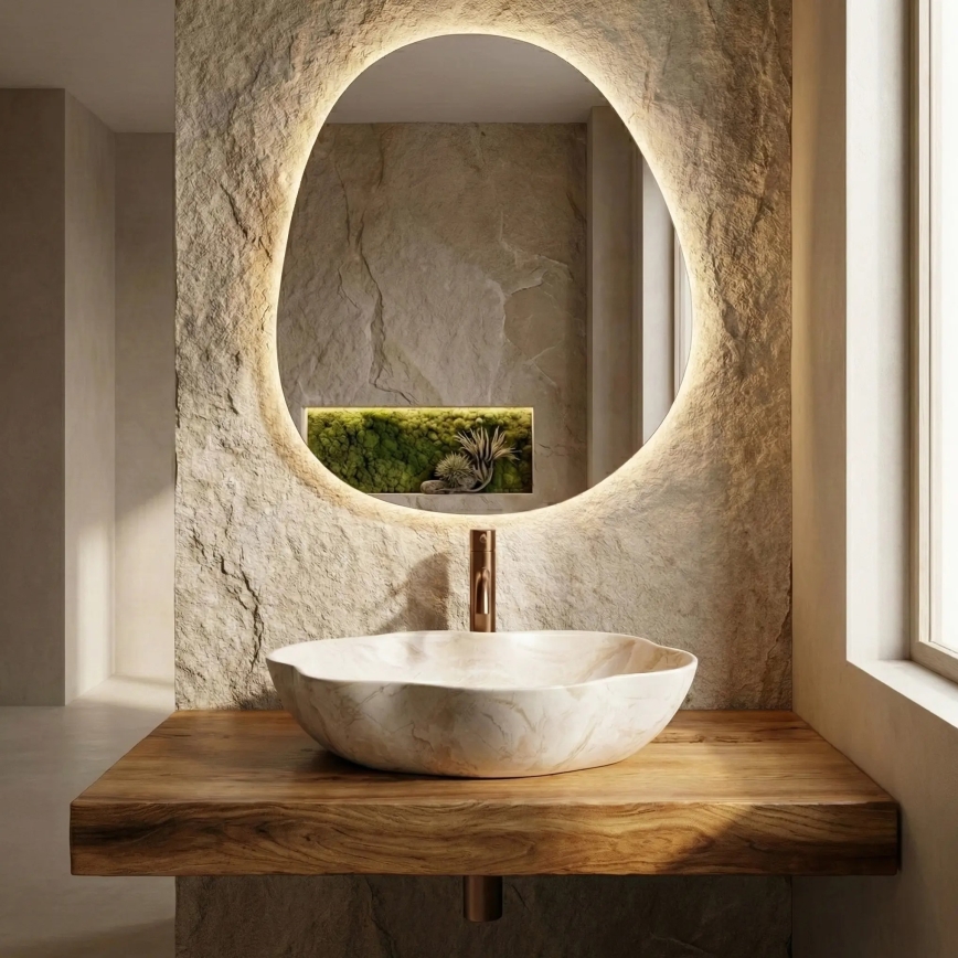 REA-U0619 - Lavoar pentru blat PEARL 38x50,5 cm ceramică/bej
