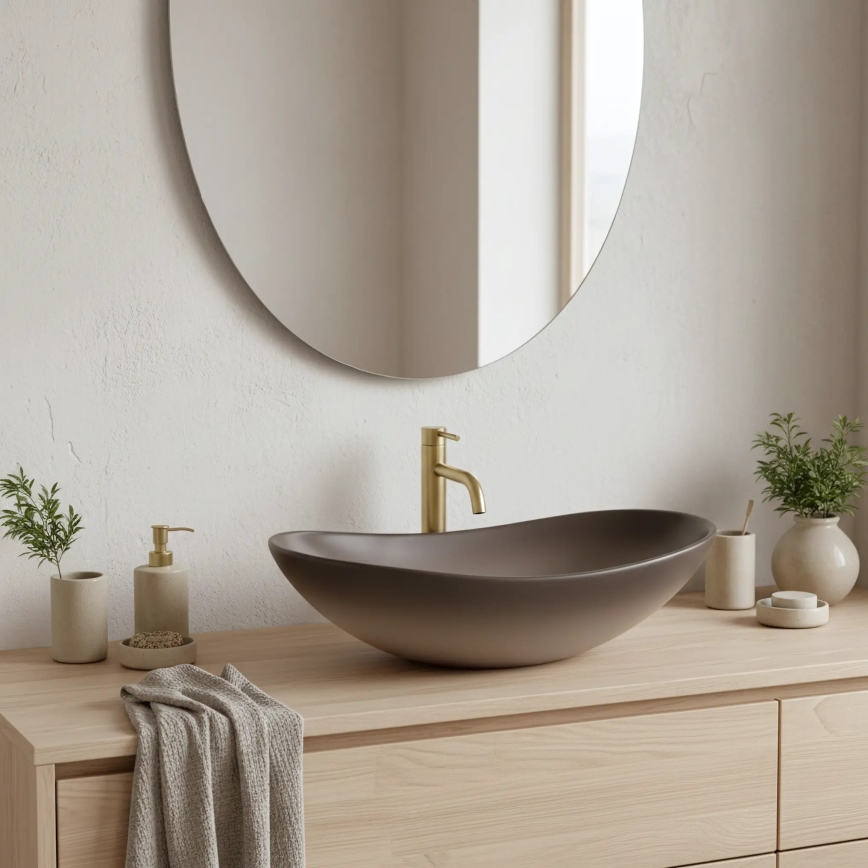REA-U0626 - Lavoar pentru montaj pe blat ROYAL 36x62 cm ceramică/maro